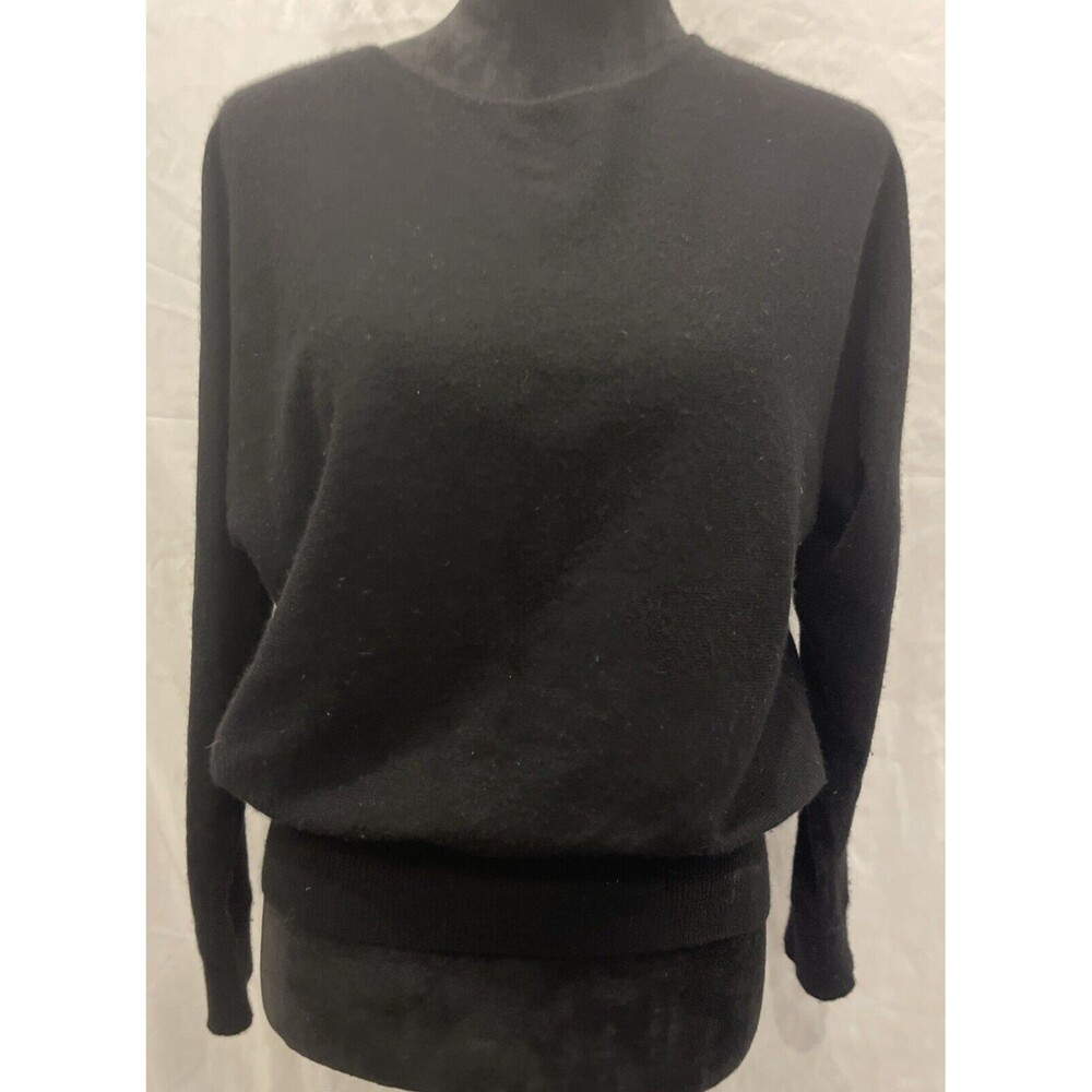 PRIVE 100% CASHMERE ROUND NECK SWEATER LUXURY MINIMALIST SOFT PREPPY COASTAL MED